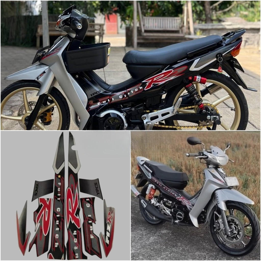 Striping Sticker Polet Motorcycle List Yamaha F1ZR fizr fiz r f1 zr 2002 Black Silver list body