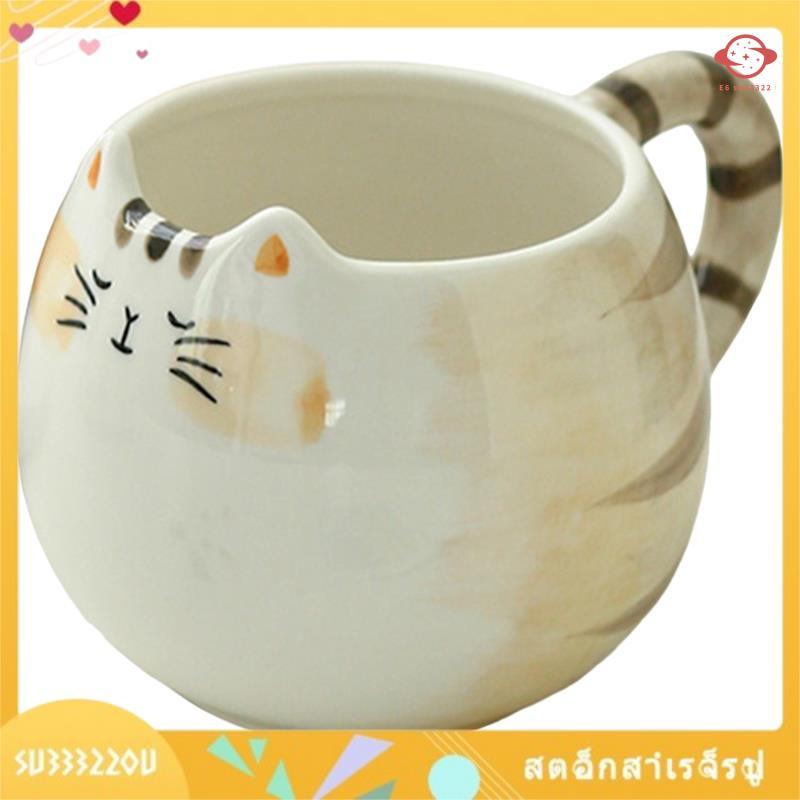 (su33322ou.th) แก้วมัครูปแมว, 1 ชิ้นน่ารัก 380ml/13 Oz นม, ถ้วยกาแฟ&น้ํา