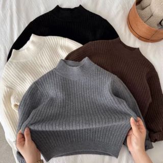 ฤดูใบไม้ร่วงและฤดูหนาวใหม่ - เด็ก เสื้อกันหนาวกํามะหยี่ เด็ก…