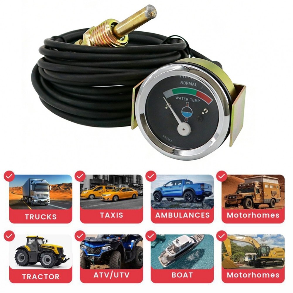 สําหรับ Carter Mechanical Water Temperature Gauge 1W7550 4.5m 52mm Dash Mount 12/24V