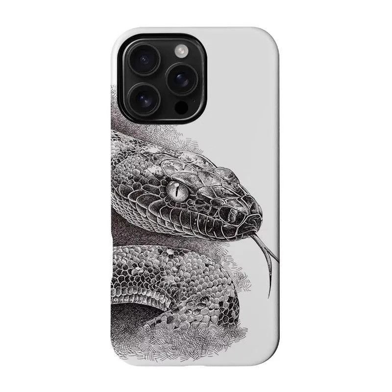 Double Layer เคสโทรศัพท์กันกระแทก Dark สัตว์ Cool Orochi เหมาะสําหรับ iPhone 16PROMAX 17PROMAX XR 11
