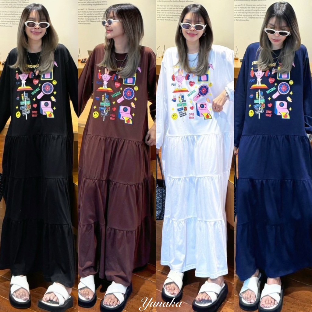 เดรสยาวแขนยาว ทรง oversize by Seasonroom ผ้ายืดใส่สบาย