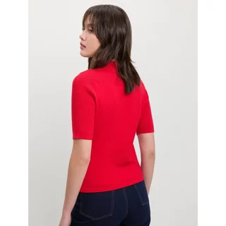 [Pomelo] เสื้อโปโลถักแขนสามส่วน / Knitted Three-Quarter-Sleeve Polo Top