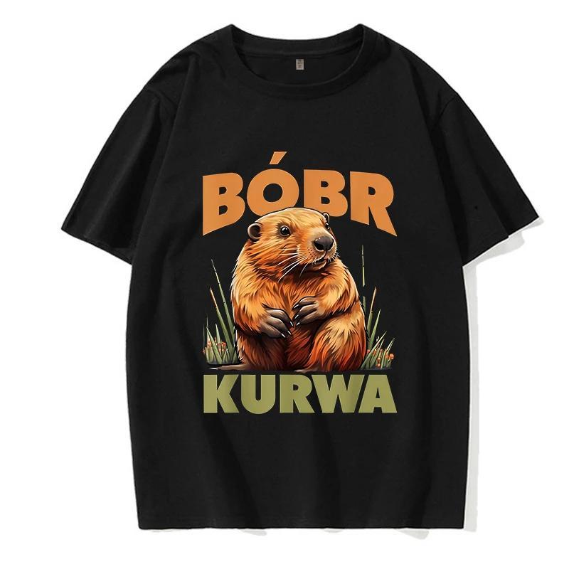 Bobr Kurwa Grunge Tshirt Funny Kurwa Bober Mange T Shirt Harajuku Y2k Tees Tops Men Fashion EU Szie 