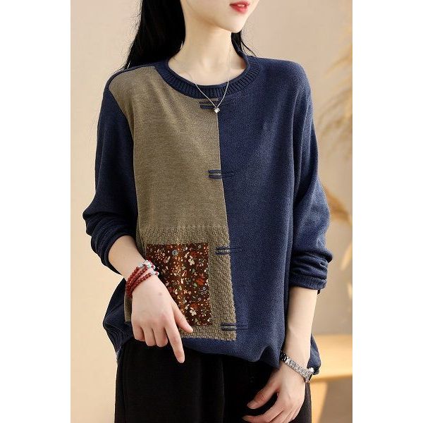 เกาหลีเกาหลี2026เดิม2025ฤดูใบไม้ร่วงสี-Blockingเสื้อกันหนาวเสื้อสวมหัวผู้หญิงหลวมสไตล์ขี้เกียจด้านบน