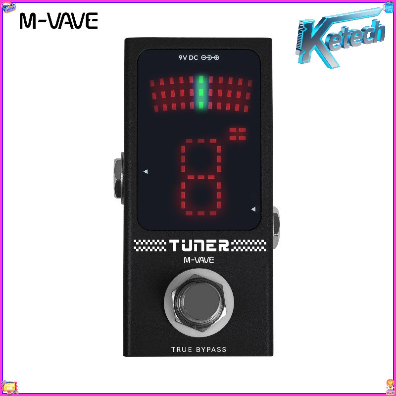 M-vave Guitar Tuner Mini Chromatic Tuner Pedal True Bypass จอแสดงผล LED สําหรับกีตาร์ไฟฟ้าและเบส