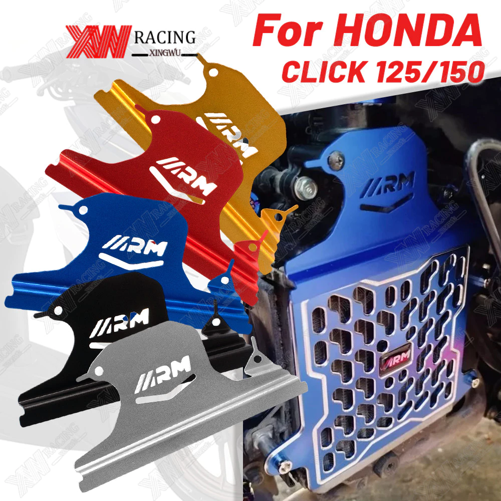 เกราะป้องกันหม้อน้ำรถจักรยานยนต์ ฝาครอบคอหม้อน้ำ Honda Click 125/150 ADV150 PCX150 Vario 125/150 Plug And Play ฟรีสติกเกอร์