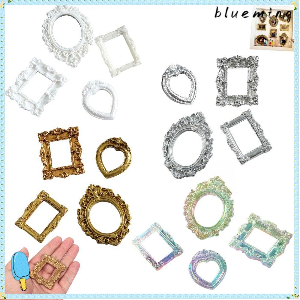BLUEMING กรอบรูปขนาดเล็ก,ทองเรซิ่น DIY กรอบกล่องเงา, Creative DIY กรอบรูปงานแต่งงานของขวัญ
