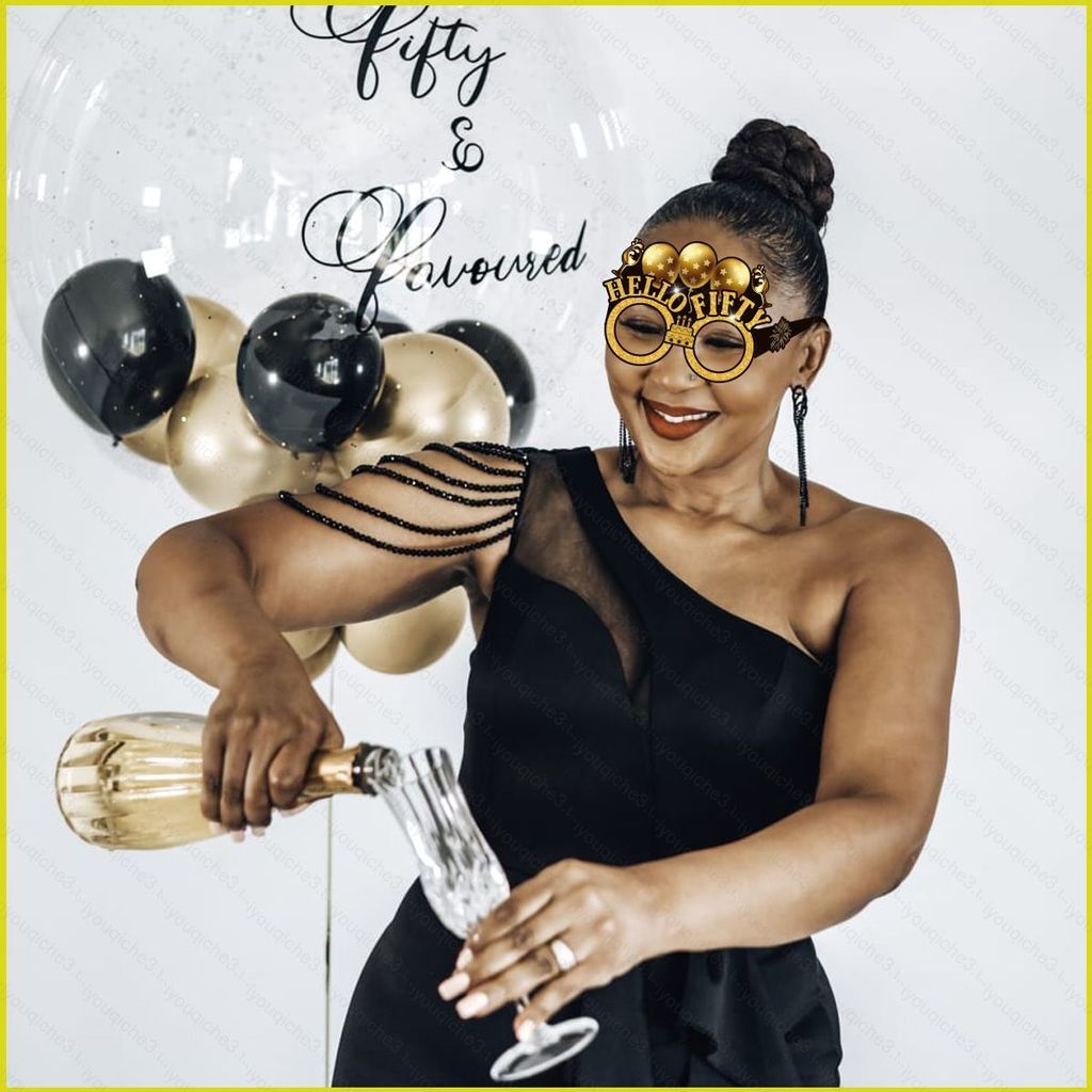 SY3 8pcs Birthday themed ฉลอง happy party ตกแต่ง 40th 50th 60th ครบรอบ props กระดาษแว่นตา YS3