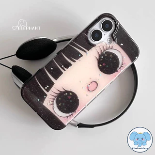 เคสไอโฟน17เคสผงกะพริบ ลายตาแคตรูนดาว น่ารัก2026 สำหรับ IPhone 17 AIR 13 15 16 12 11 14 Pro Max XR X XS 7 8 16 15 14 Plus