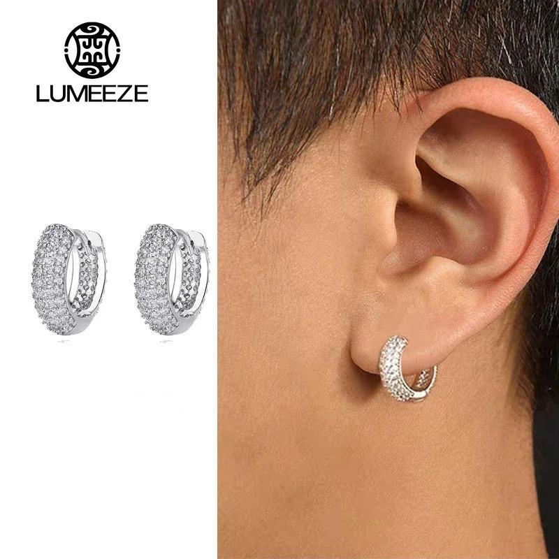 LUMEZE Hoop ต่างหูสําหรับชาย Cool Shiny Zirconia ขนาดเล็ก Huggie กระดูกอ่อนต่างหู Punk Helix Tragus เจาะเครื่องประดับ X216 #