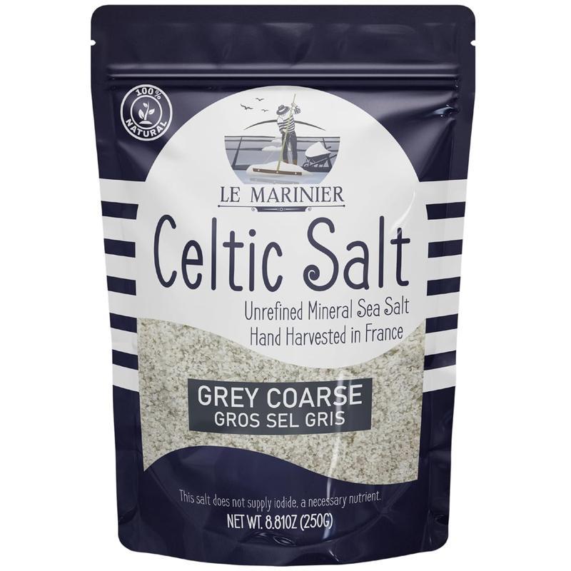 Le Marinier Celtic Salt Salt เกลือทะเลหยาบสีเทา 0.6lb เกลือทะเลที่อุดมสมบูรณ์จากธรรมชาติ 100% การเก็