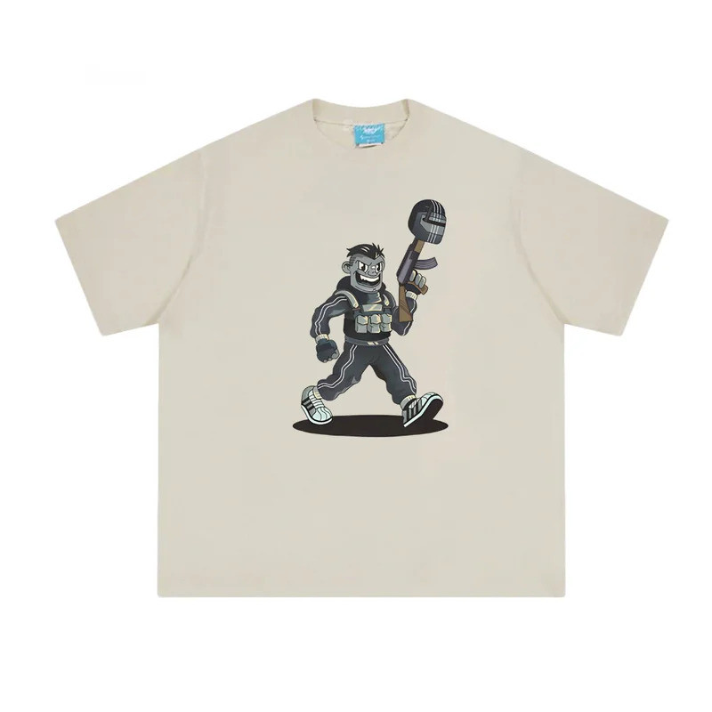 Escape from Tarkov คุณภาพสูงสบาย TOPS เกมสยองขวัญพิมพ์กราฟิกผ้าฝ้าย 100% เกมแขน Pa