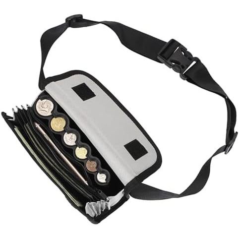 BSTKEY US ผู้ถือเหรียญตู้, Fanny Pack พร้อมธนบัตรบริกรกระเป๋าเหรียญ Sorter เหรียญ Organizer, กระเป๋า