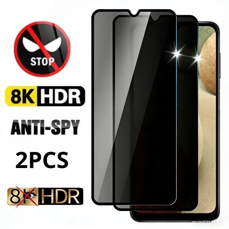 1-2Pcs Anti Spy กระจกนิรภัยสําหรับ T-Mobile Revvlry + REVVL V + 5G ความเป็นส่วนตัว Black Edge Screen