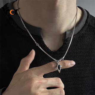 VNOX สร้อยคอจี้ลายดาว สีขาวสำหรับทั้งผู้หญิงและผู้ชาย ทำจากส…