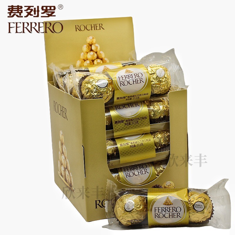Chinese Ferry.Luo Chocolate 48 ชิ้น T3 Hazelnut Wafer Chocolate Snacks bcse