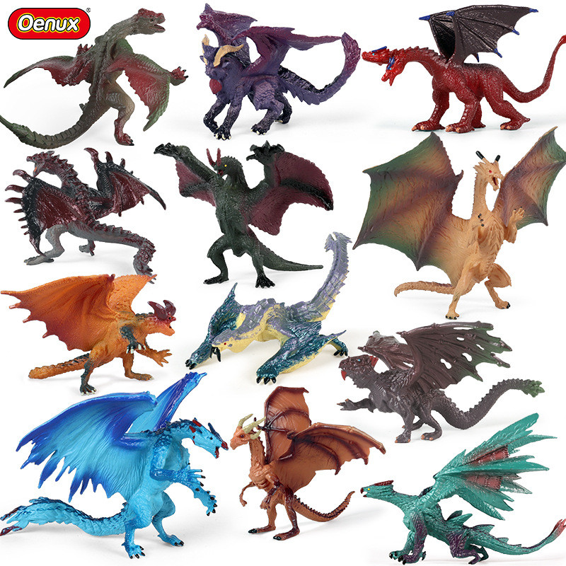 จําลองความรู้ความเข้าใจ Magic Dragon ของเล่นสัตว์รุ่น Western Warcraft โบราณตํานาน Earth Dragon Soli