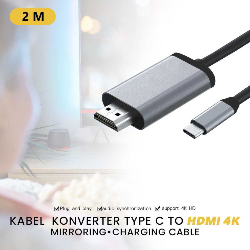สายแปลงวิดีโอ USB Type C เป็น HDMI 4K 2M - TH02