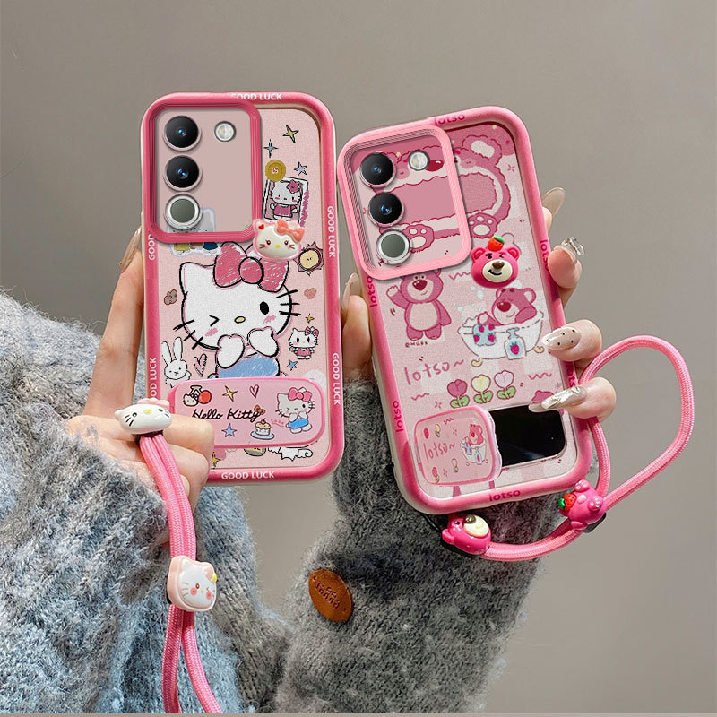 เคส For Vivo Y100 5G / Y100 4G tpu ใหม่ JMZJ สไตล์แฟชั่นแขวน string กระจกขาตั้งเคสโทรศัพท์ - รูปที่ 5