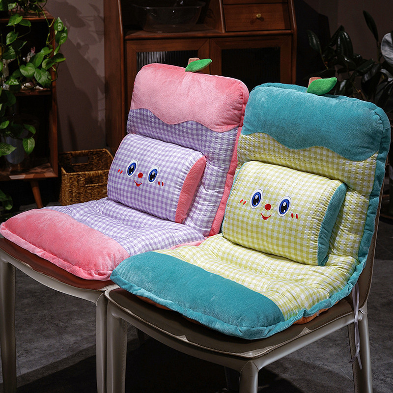 การ์ตูนการ์ตูน Apple Bubble Grid Office Conjoined Cushion เบาะเก้าอี้นั่งอยู่ประจําสบายเบาะหลัง Bay 
