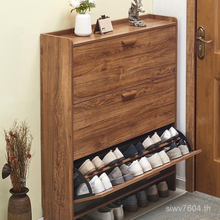 Doorway โมเดิร์นตู้รองเท้าบางเฉียบในครัวเรือนประกอบ 17 ซม.สไตล์เรียบง่าย Dump Multi-Function ประตูตู