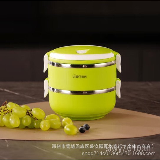 กล่องอาหารกลางวันสะดวกทําความสะอาดสีเขียวเชื่อมโยงกล่องอาหารกลางวัน df-cp0616mlian ฉนวนกันความร้อนสอ