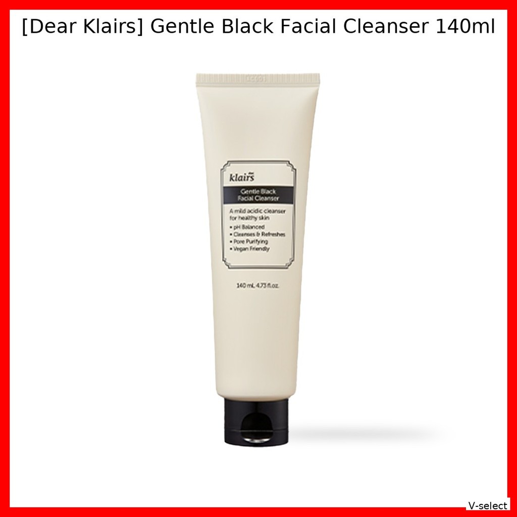 [Dear Klairs] Gentle Black Facial Cleanser 140ml / Korean Facial Cleanser / สูตรอ่อนโยน / ของแท้ 100% โดย V-select