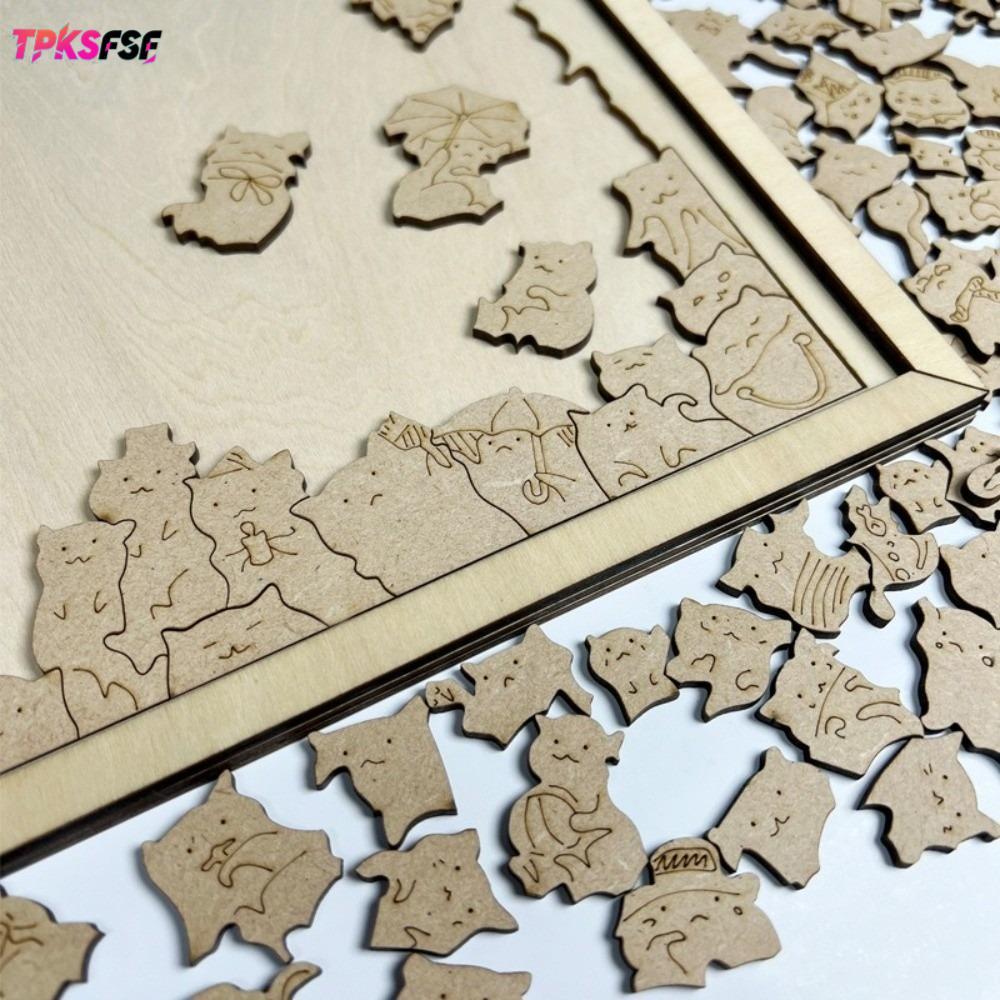 ทีพีเคเอฟ จิ๊กซอว์ไม้รูปร่างผิดปกติความเครียดบรรเทาไม้แมวปริศนา,ตลกการศึกษา108ชิ้นคิดการฝึกอบรมเด็กปริศนาของเล่นปี