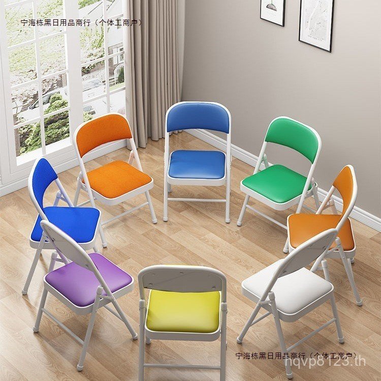 เก้าอี้พับเก้าอี้แบบพกพาไฟฟ้าประชุมเก้าอี้สํานักงานหอพักโพสต์ในร่มในครัวเรือนกระเป๋า Simple พนักพิงเ