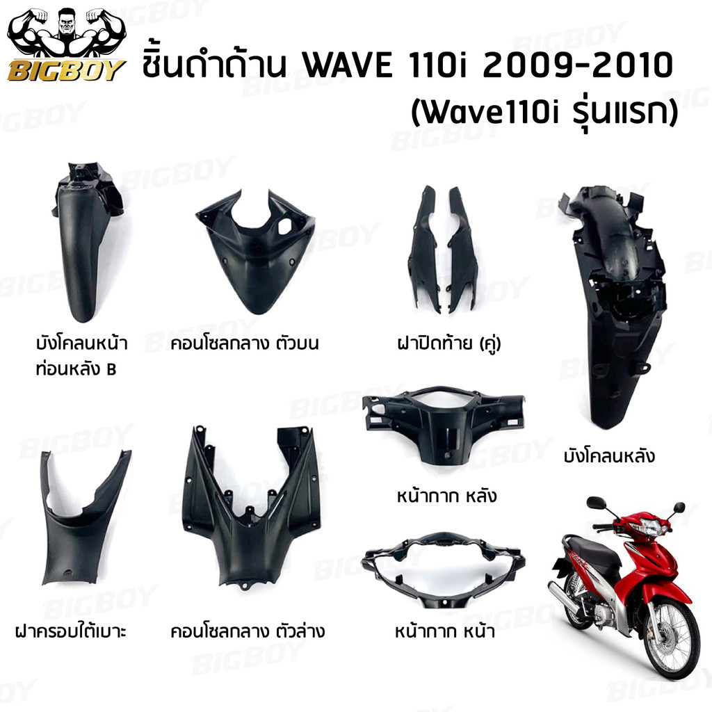 ชิ้นดำเวฟ110i ตัวเก่า(รุ่นแรก) ชิ้นดำด้านเวฟ Wave110i (2009-2010) ชิ้นดำHonda Wave110i ตัวแรก ชิ้นพลาสติกดำเวฟ110i NCA
