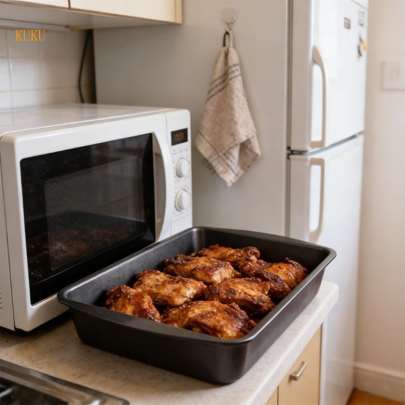 KU * 2 ชิ้น Square Iron Roasting Pan พร้อมที่จับคู่สะดวก Handling 9x9 นิ้ว Nonstick Bakeware บราวนี่