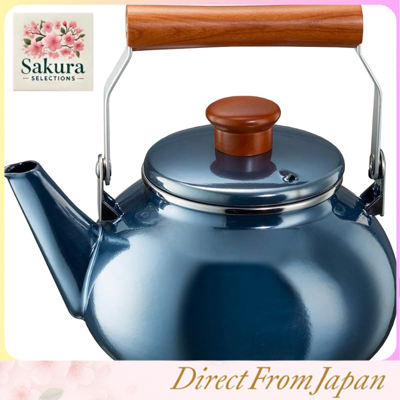 Takagi Metal Kettle Stylish IH Compatible Enamel 2.3L Onyx Blue ONB-2.3KT