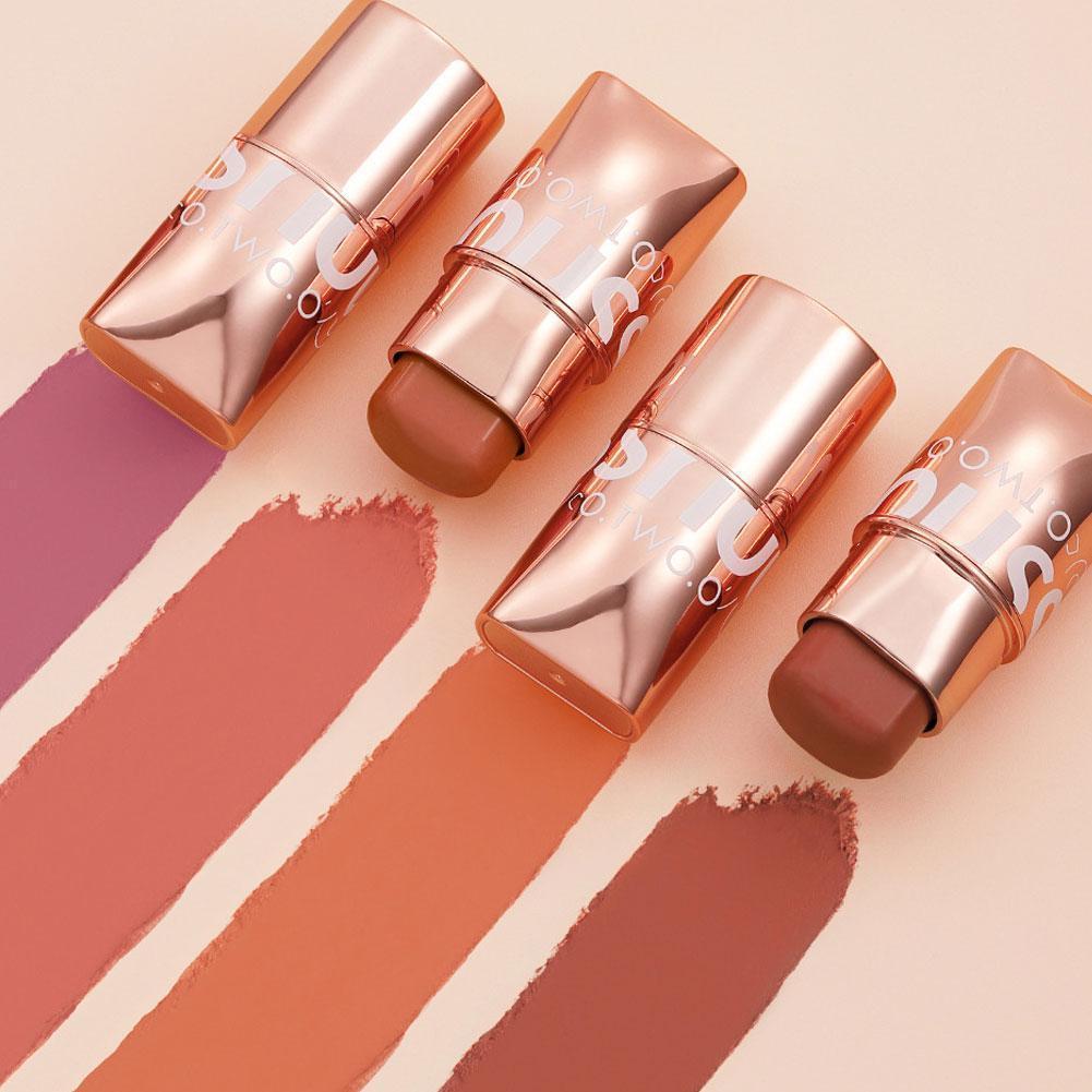 O.two.o ลิปสติก Matte Blush Stick พร้อม Shinmer กันน้ําติดทนนานสําหรับแก้มตา Lip F0v2