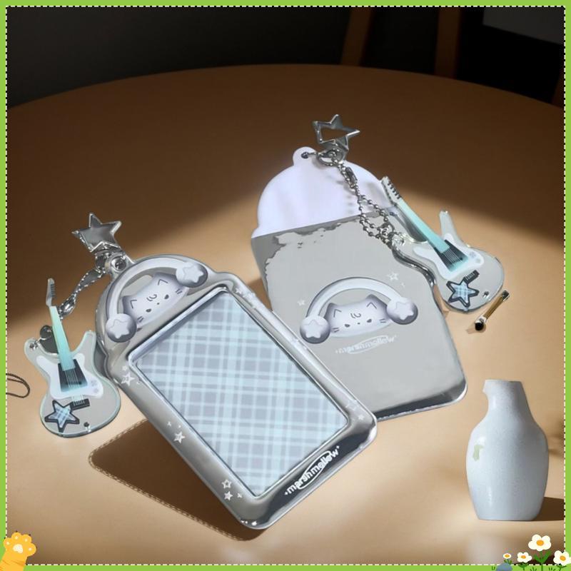 [JL] Kawaii 3 นิ้ว Photocard ผู้ถือกระเป๋าจี้กรอบรูปภาพขาตั้งจอแสดงผลผู้ถือบัตรนักเรียนพวงกุญแจสําหร