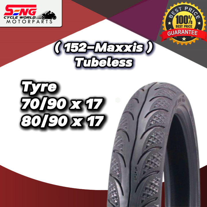 QUEAR 70/90 X 17 / 80/90 X 17 TYRE (152-MAXXIS) TUBELESS