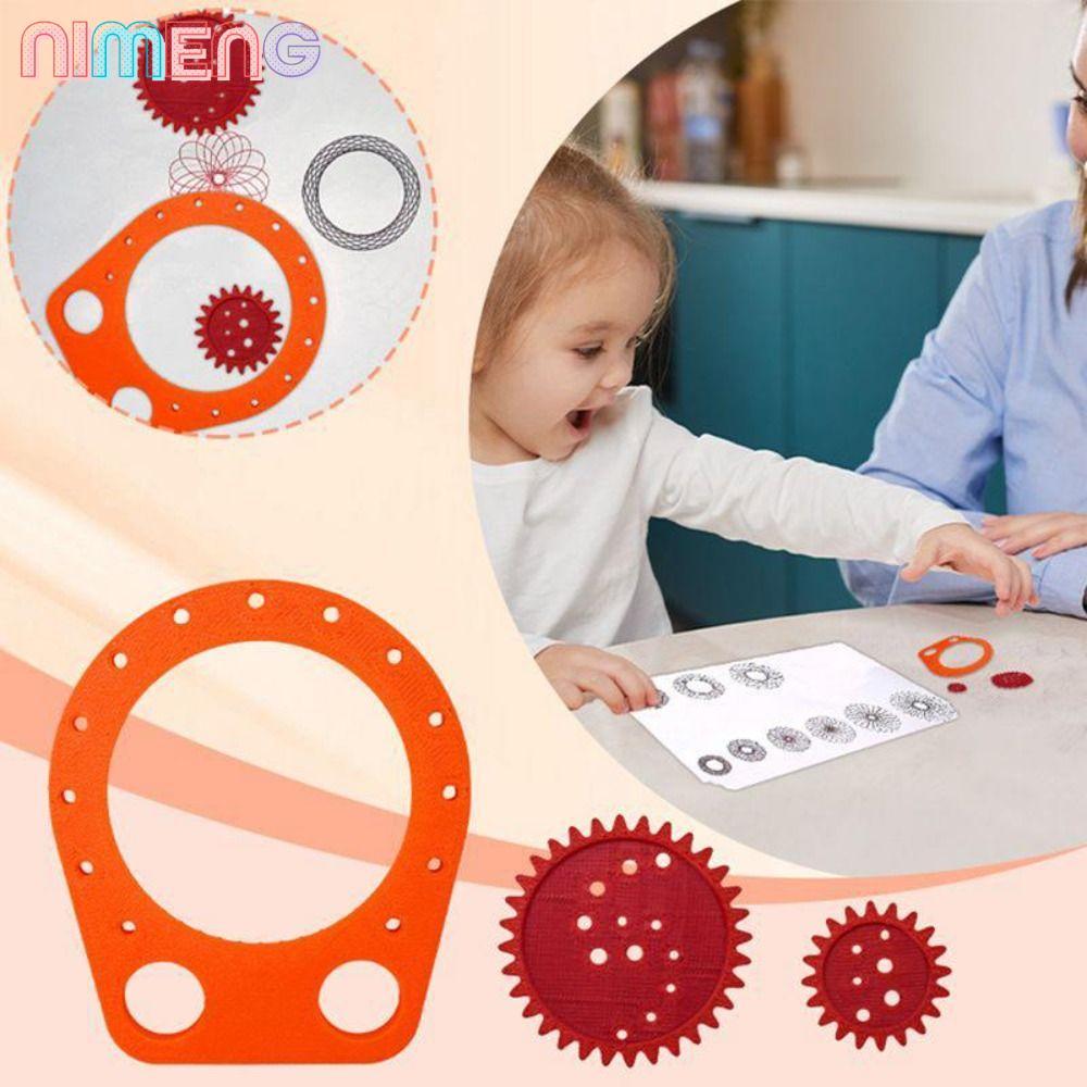 NIMENG ชุดไม้บรรทัดเรขาคณิต, แบบพกพามัลติฟังก์ชั่น Spirograph Drawing Art Template,Reusable พิมพ์ Sp