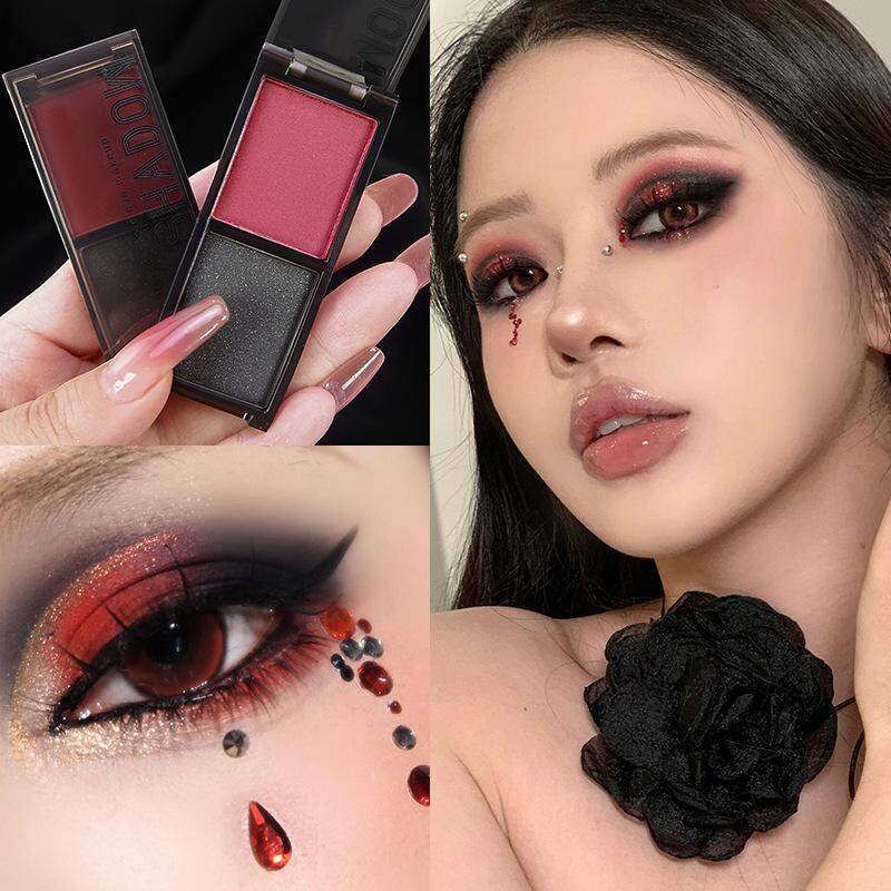 MGL Dark Rose Eyeshadow Palette Matte Red Black Gothic สไตล์โบราณคอสเพลย์ Eye แต่งหน้าแบรนด์จีนสําหร
