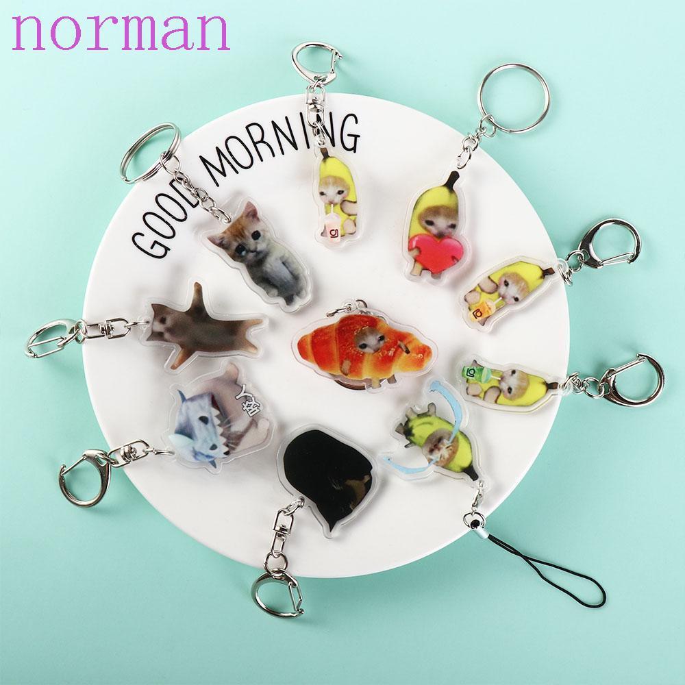 NORMAN Happy Banana Cat พวงกุญแจ, Banana Cat กระเป๋าเป้สะพายหลัง Charm Banana Cat โทรศัพท์มือถือ, อุ