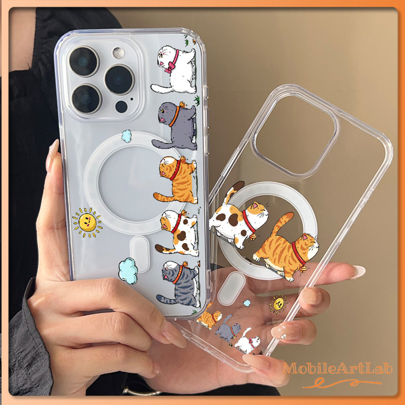 สำหรับ เคสไอโฟน 13 12 11 iPhone 17 16 15 14 PRO MAX 7/8PLUS แมวอ้วน คิว  แอปเปิ้ลโทรศัพท์ จัดส่งจากประเทศไทย