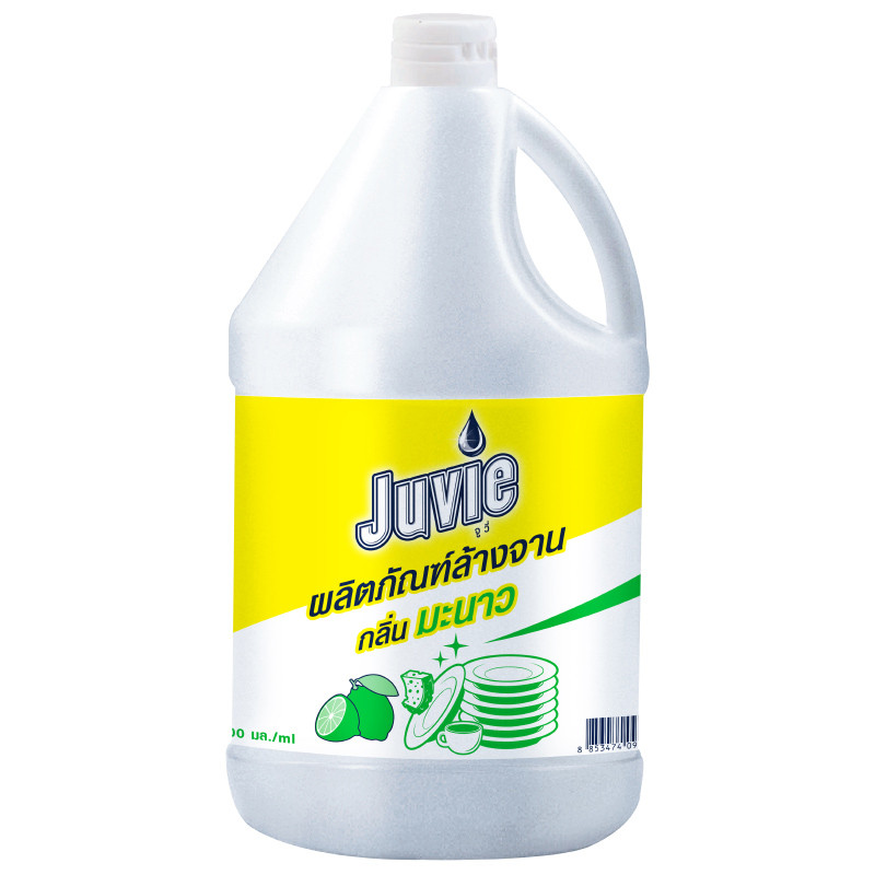 จูวี่ผลิตภัณฑ์ล้างจานกลิ่นมะนาว 3500มล. Juvie DishWashing Liquid Lemon Scent 3500ml [หมายเลขบาร์โค้ด 8853474091003]