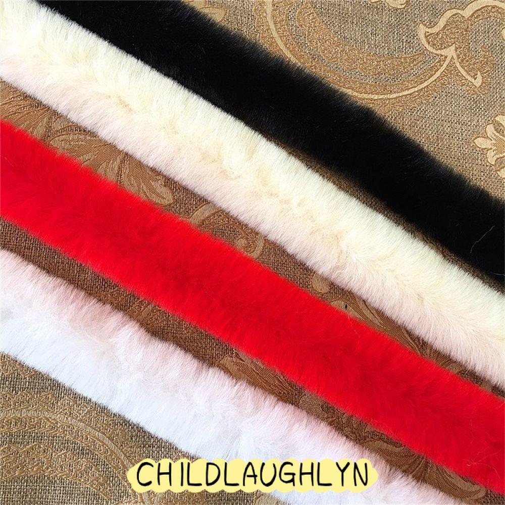 CHILDLAUGHLYN Furry Ribbon Collar Furry Fluffy Sewing Faux Rabbit Furry