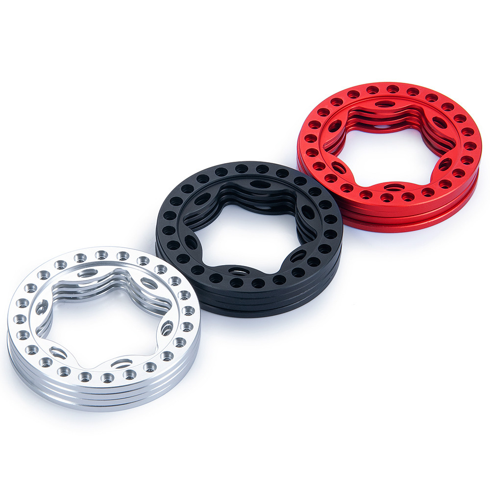 4 ชิ้นอลูมิเนียมด้านนอก Beadlock แหวนสําหรับ 1.9 "ล้อ 1/10 SCX10 TRX4 Wraith D90 RC Crawler
