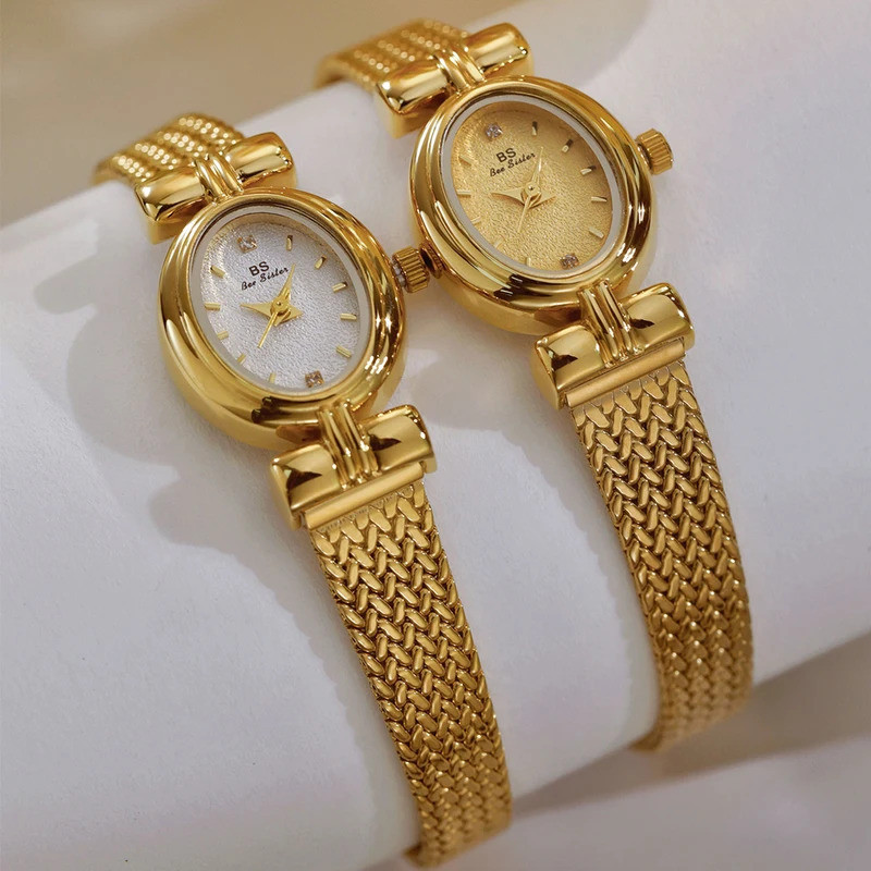 Bee Sister Luxury นาฬิกาผู้หญิงอารมณ์สบายๆนาฬิกาผู้หญิงของขวัญ Quartz Alloy นาฬิกาข้อมือผู้หญิง