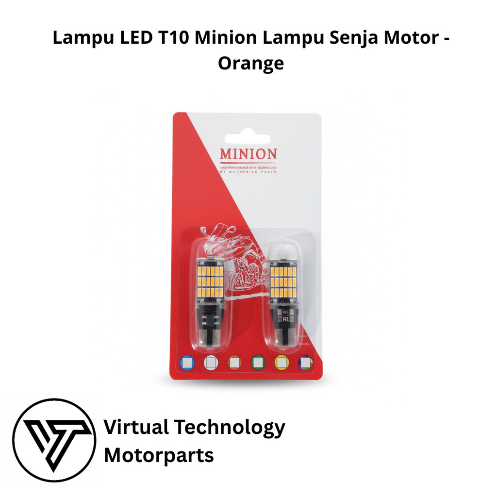 T10 Minion LED Motorcycle Dusk Light - สีส้ม