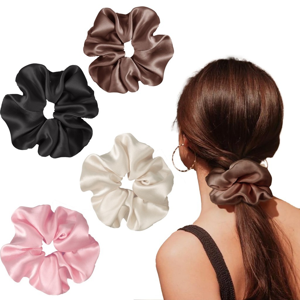 YEPPO Scrunchie Hair Tieธรรมดาอุปกรณ์เสริมผมGlossyผมผมหางม้าสวยHairband