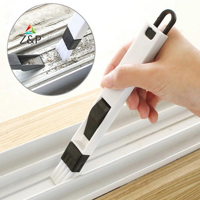 Z&P 2IN1 Window Door Tras Groove Clean Brush ที่ตักขยะ Crevice Keyboard Brush COD