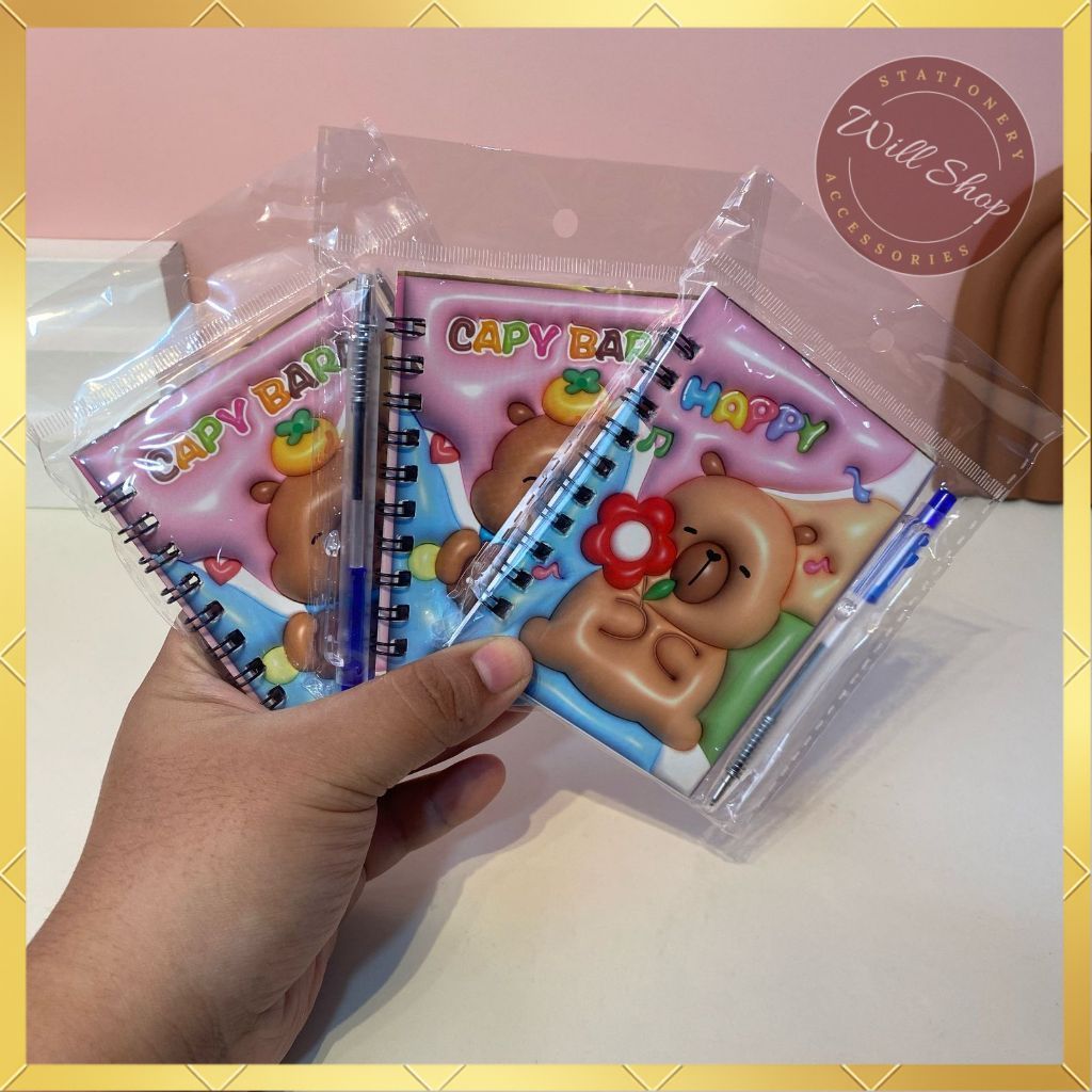 A7 ขนาด SPIRAL โน๊ตบุ๊ค CAPYBARA PICTURE KAPIBARA GET 1 ปากกา BK-1878