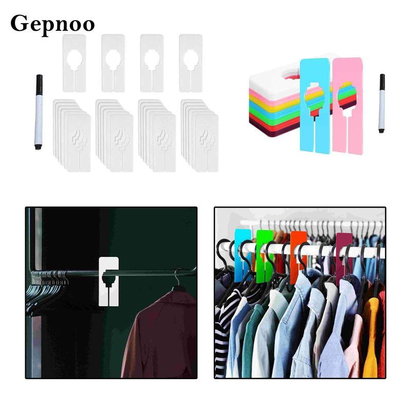 [Gepnoo] 28x เสื้อผ้าขนาดชั้นวางตู้เสื้อผ้า Dividers แขวนพร้อมปากกามาร์กเกอร์ซักรีดตู้เสื้อผ้า Dividers สําหรับบูติกผู้ใหญ่ชั้นวางกระเป๋าเดินทาง Shop