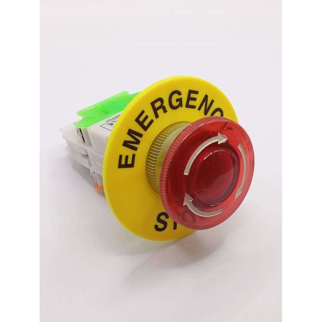 New คุ้ม ปุ่มหยุดฉุกเฉิน (Emergency Stop Push Button Switch) รุ่น LAY37 มีไฟ พร้อมเพจ ร้านในไทย